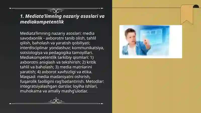 Mediataʼlim -mediakompetentlikni shakllantirish omili 3