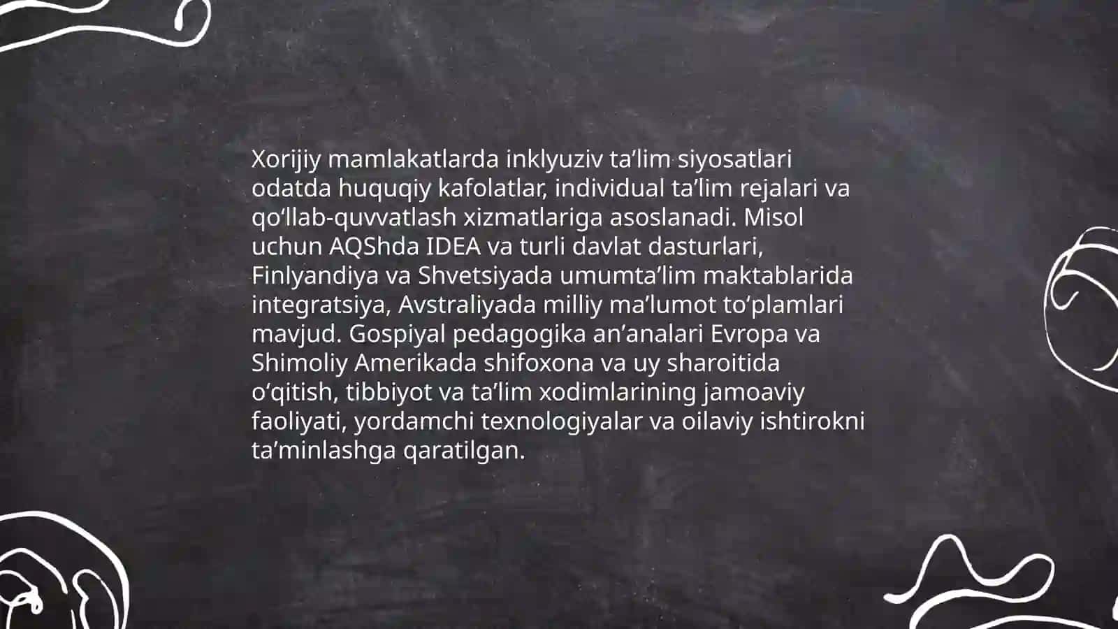Xorijiy mamlakatlarda inklyuziv taʼlim va gospiyal pedagogika anʼanalari 3