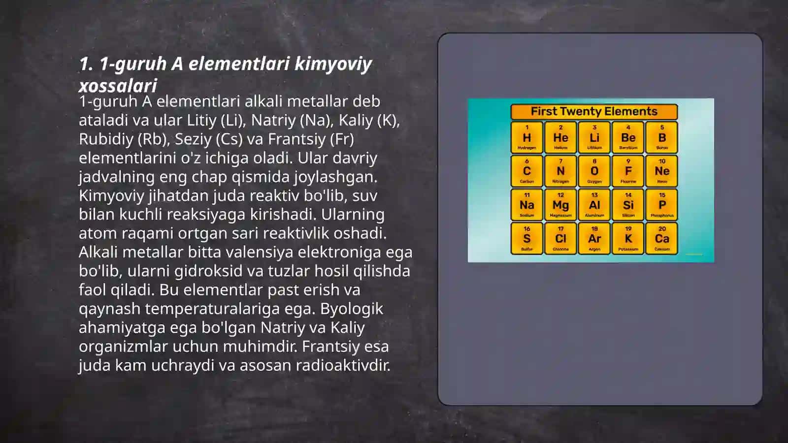 1-guruh A elementlari kimyoviy xossalari 3