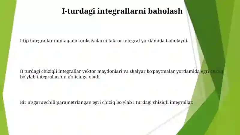 I-II tur egri chiziqli integrallarni hisoblash 3