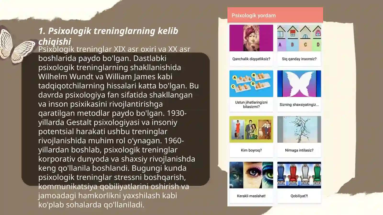 Psixologik treninglar tarixi 3