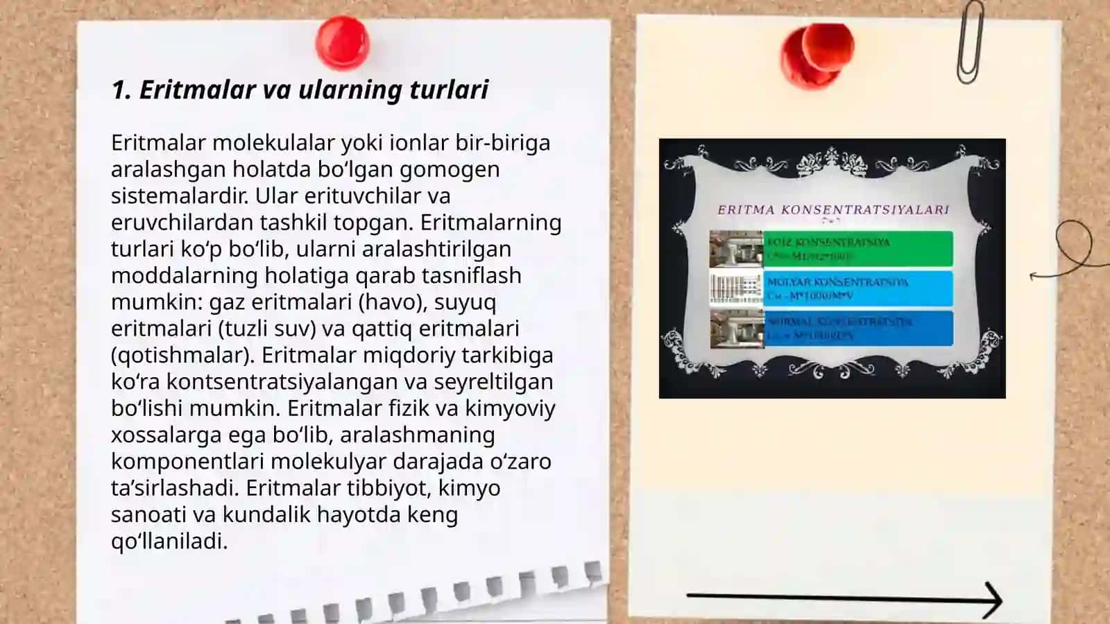 Eritmalar va ularning konsentratsiyalari 3