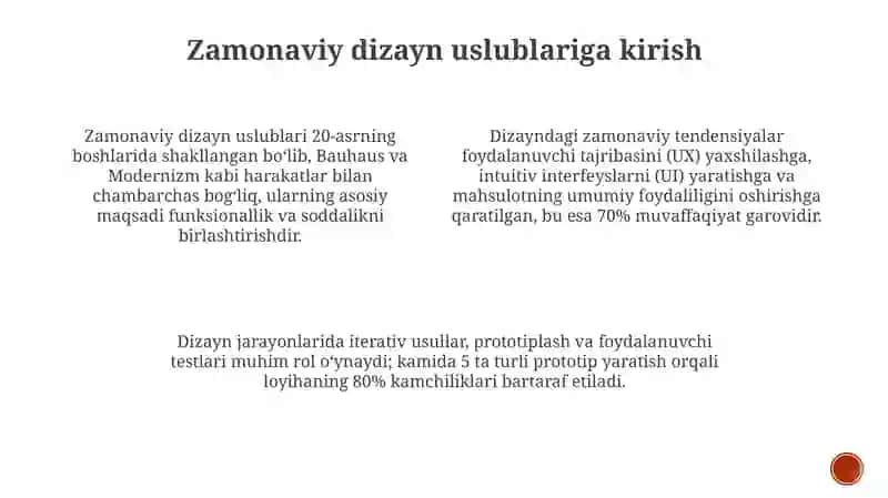 Zamonaviy moddadagi loyihalash usullarini tadbiq etish 3