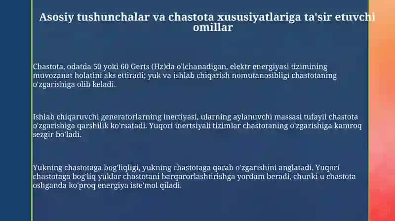 Energosistemaning chastotaviy tavsili 3