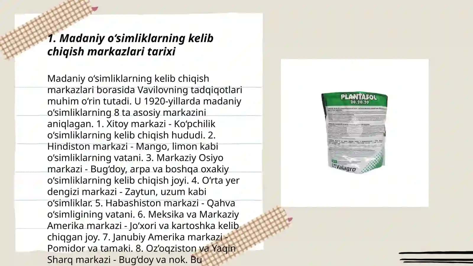 Madaniy o‘simliklarning kelib chiqish markazlari 3