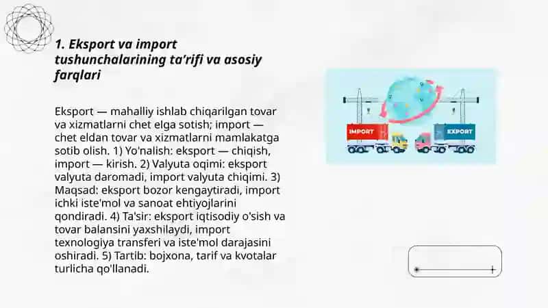 Export va Import tushunchalarini taqqoslash 3