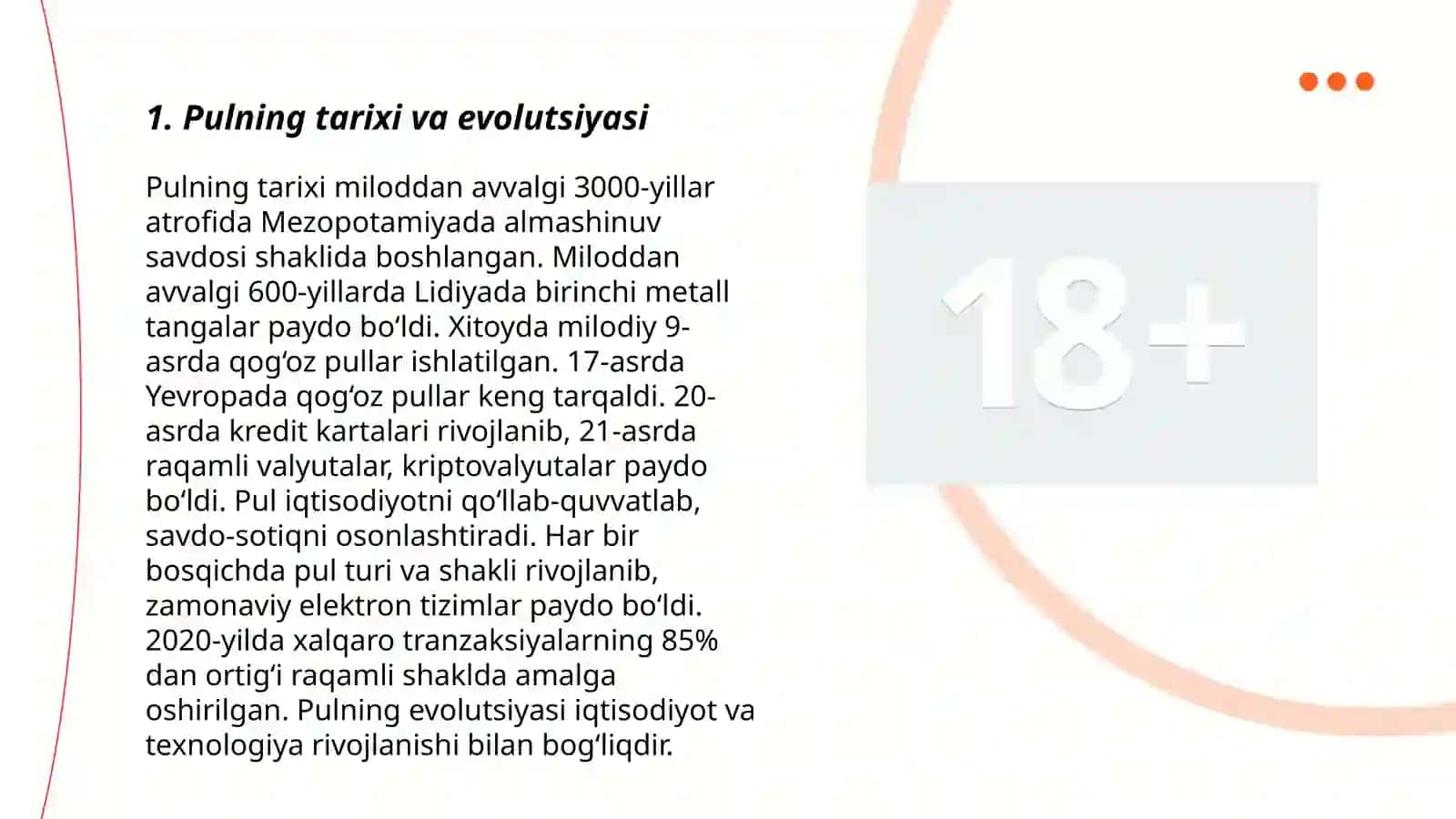 Pulning tarixi va evolutsiyasi 3