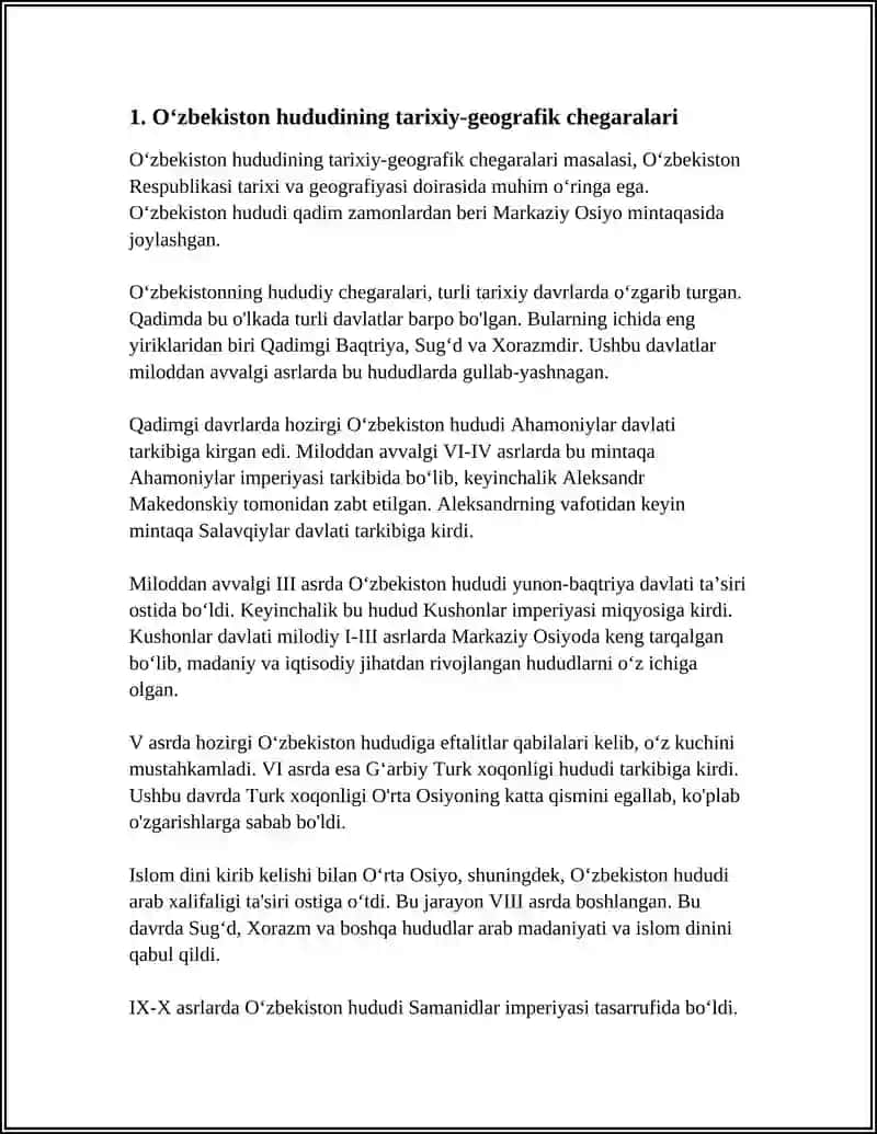 Oʻzbekiston Respublikasi Tarixiy Geografiyasi 3