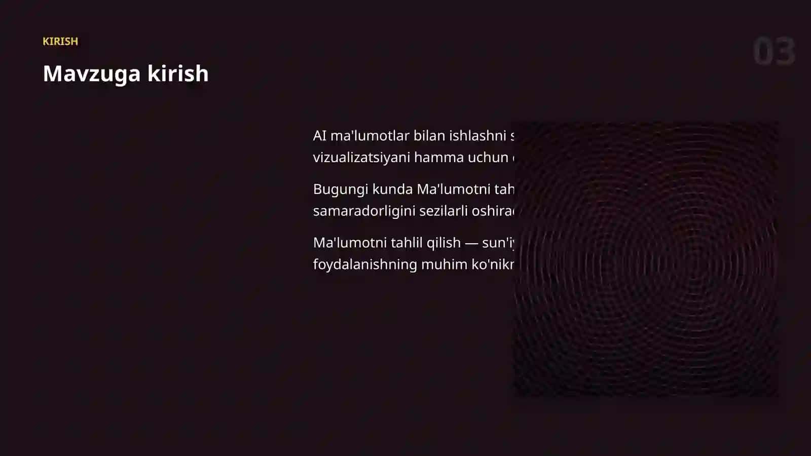 Ma'lumotlar bilan ishlash 3