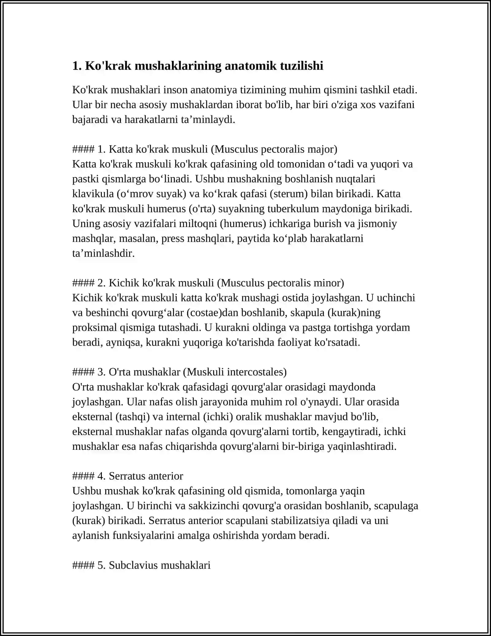 KOʻKRAK MUSHAKLARI VA FASSIYALARI 3