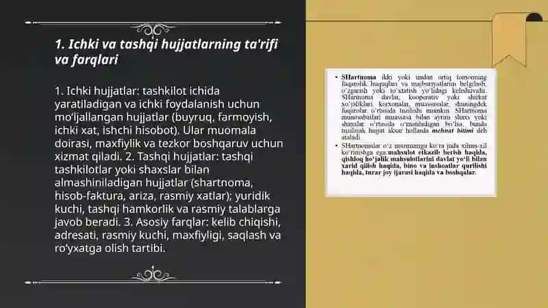 Ichki va tashqi hujjatlar 3