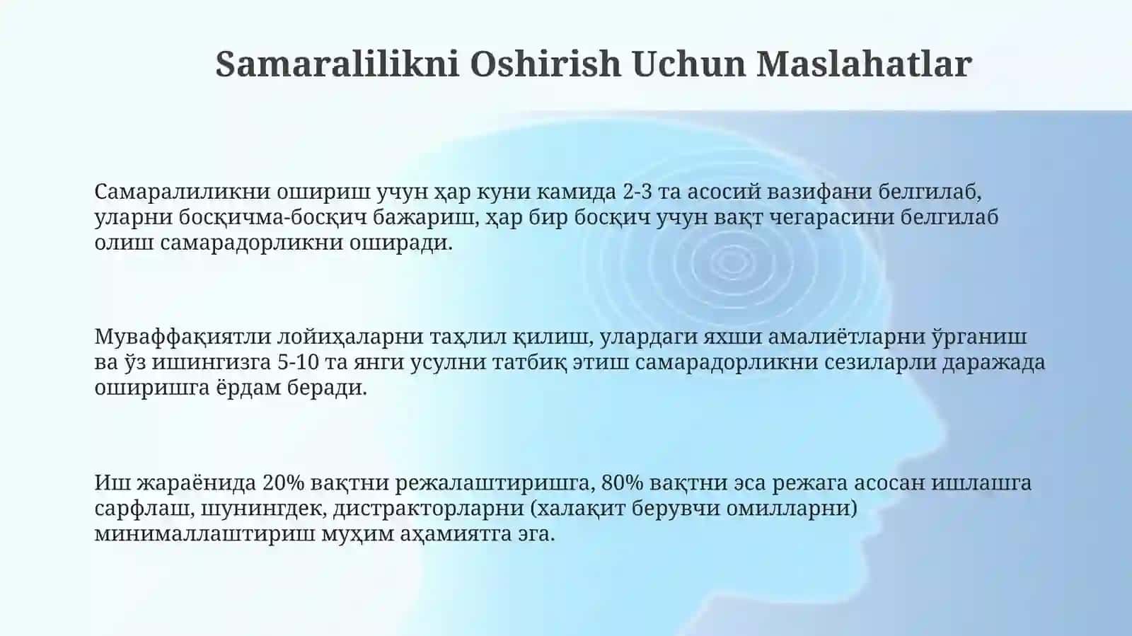 Kampaniya Gaplarining Samaradorligi 3