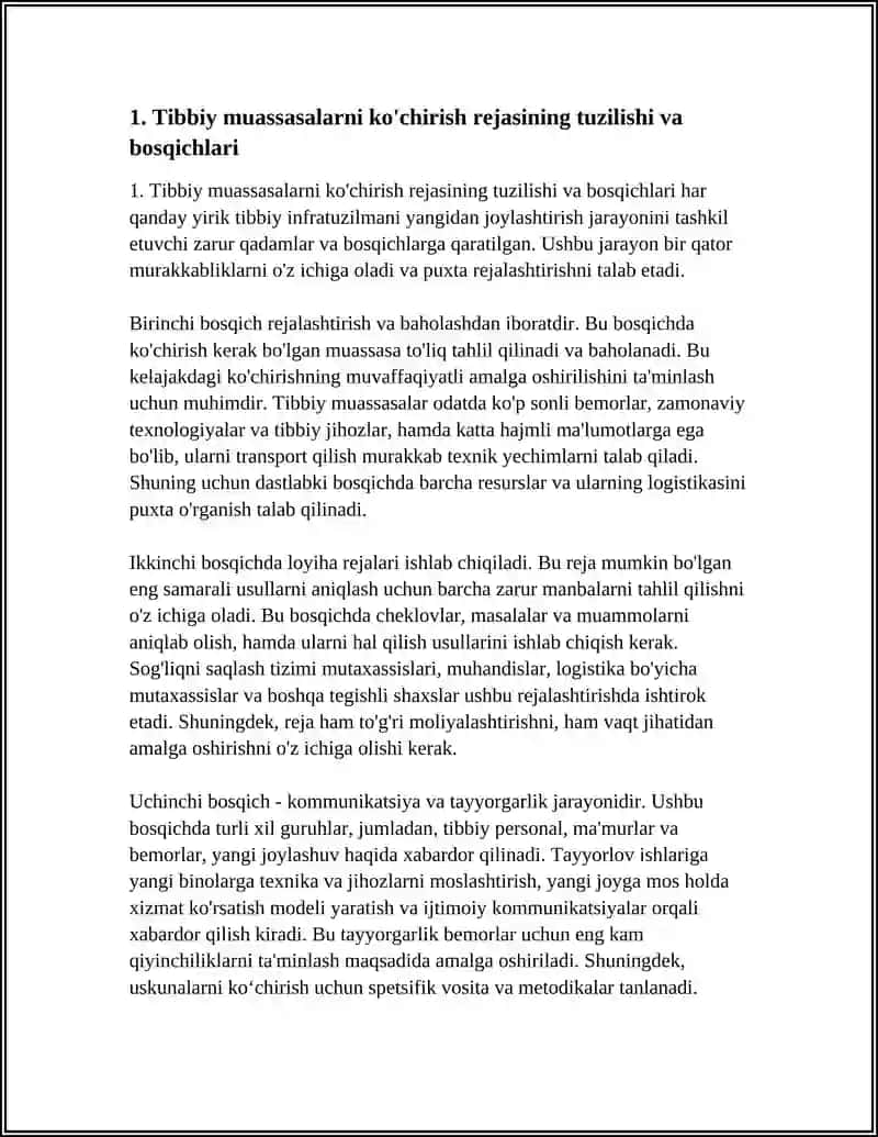 TIBBIY MUASSASALARNI KÒCHIRISH 3