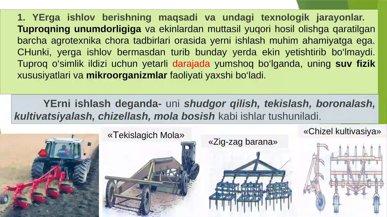 Yerga ishlov berish, haydash usullari va sifati 3