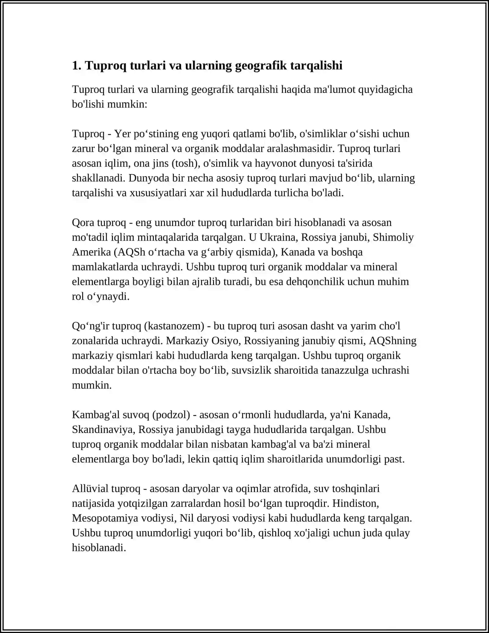 OʻZBEKISTONDA UCHRAYDIGAN TUPROQ XILLARI VA ULARNING EKOLOGIK MUOMMOLARI 3