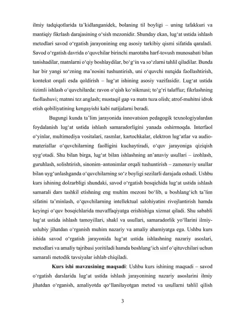 Savod o‘rgatish darslarida lug‘at ustida ishlash 3