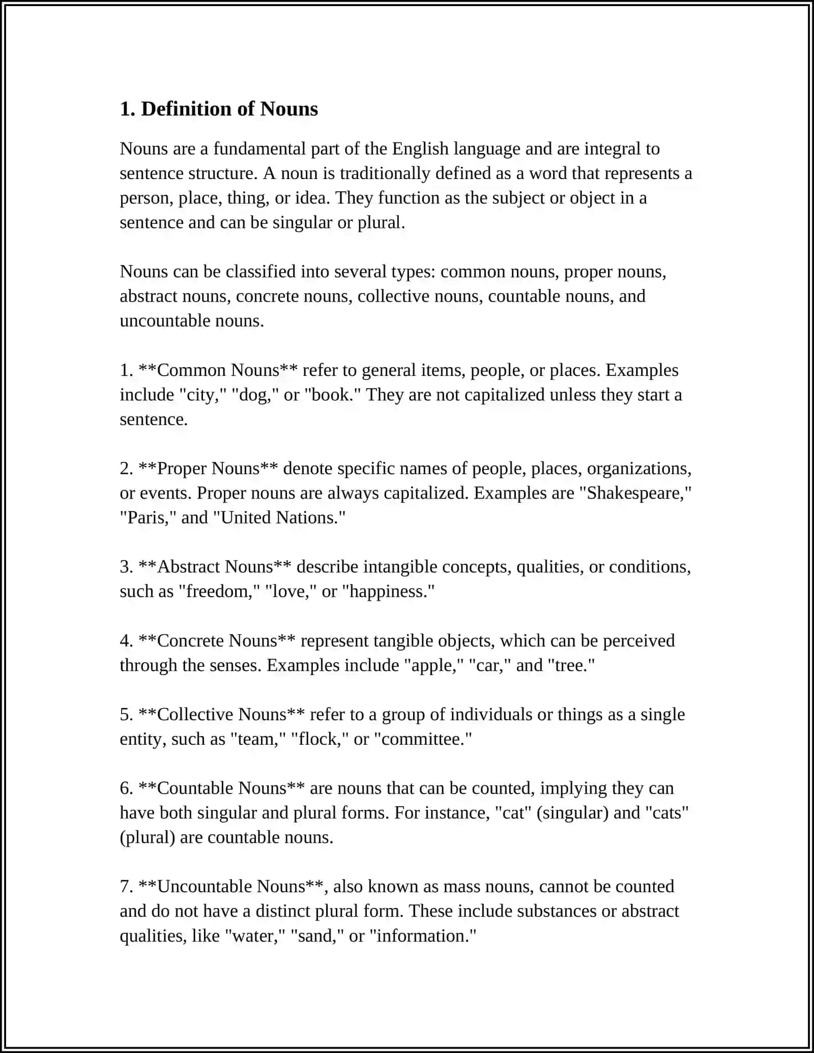 Definition of Nouns 3