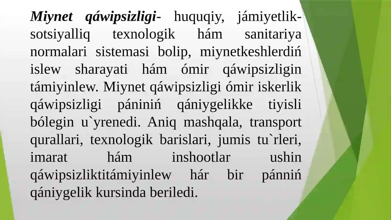 Ómiriskerlik qáwipsizligi 3