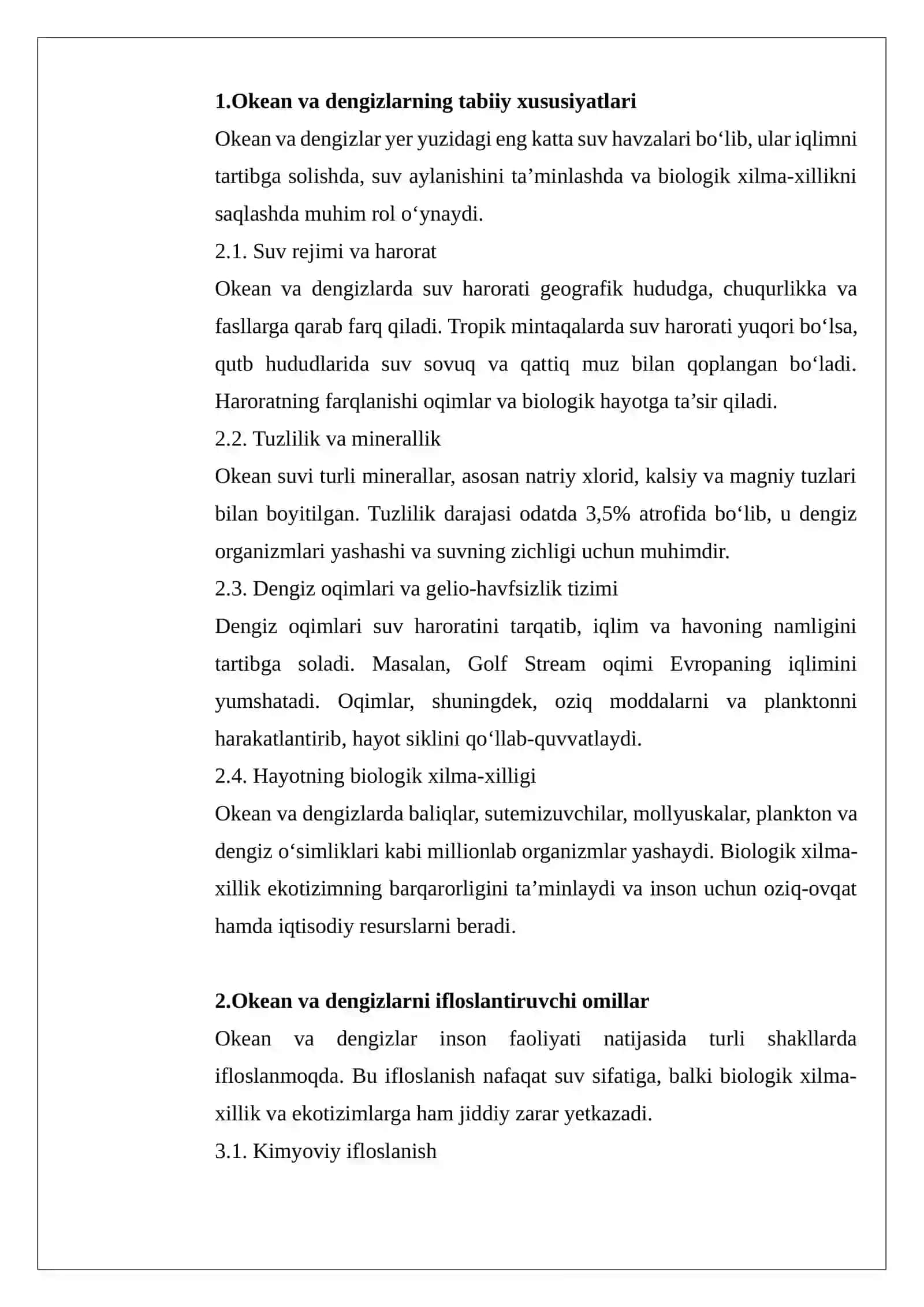 Okean va dengizlar ekologiyasi 3