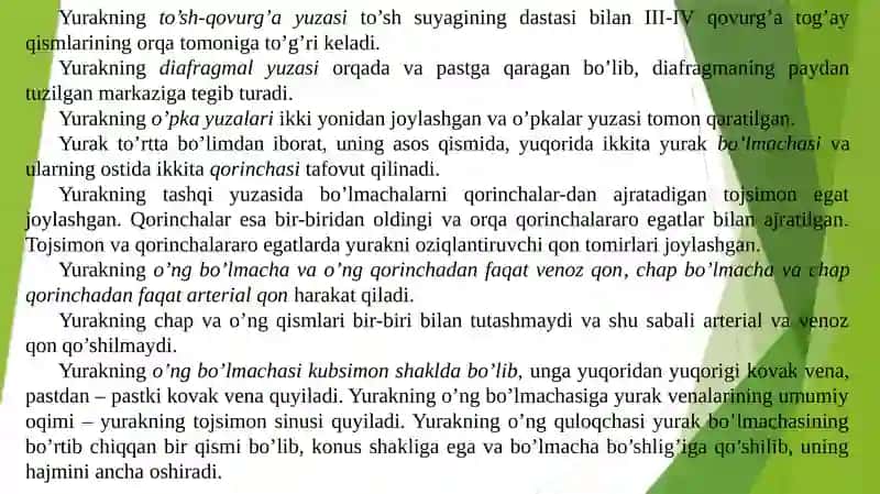 Yurak faoliyatini boshqarilishini o‘zigaxosligi 3