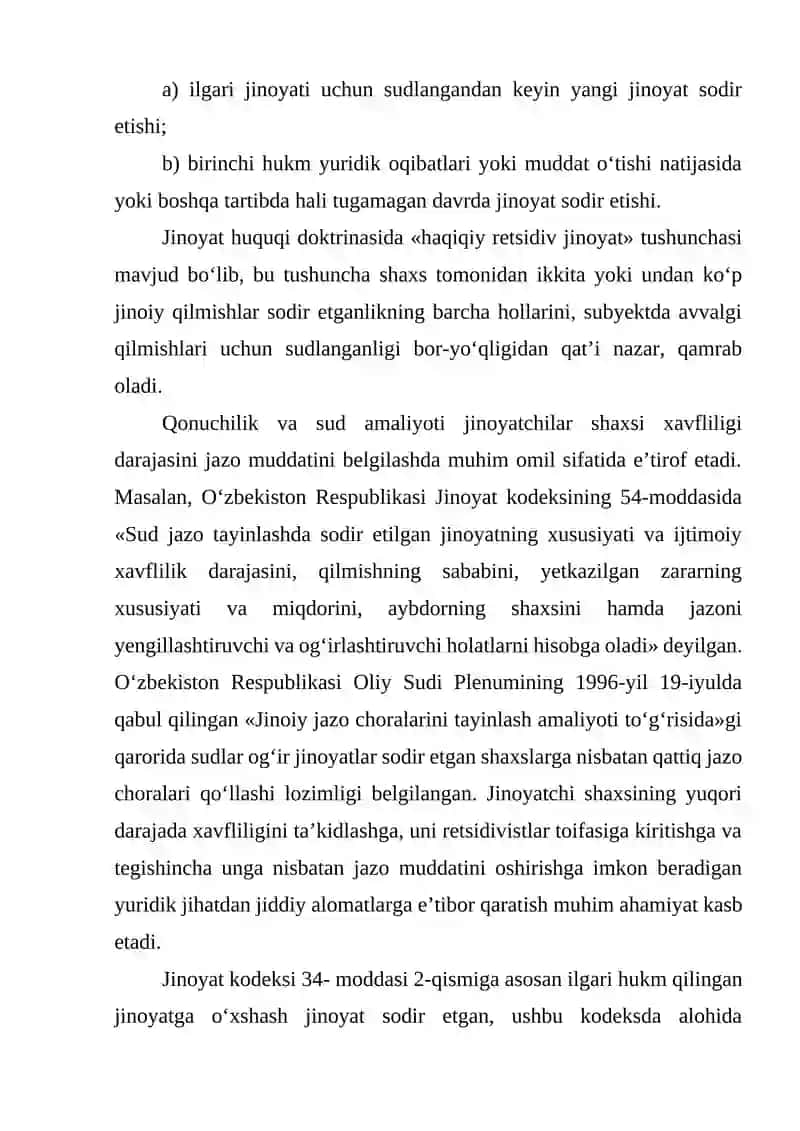 RETSIDIV JINOYAT TUSHUNCHASI 3