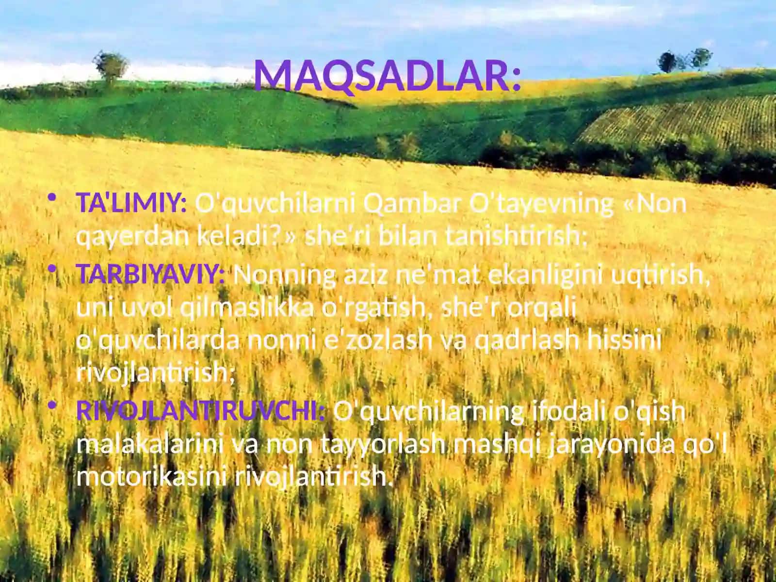DARS ISHLANMASI NON QAYERDAN KELADI? 3