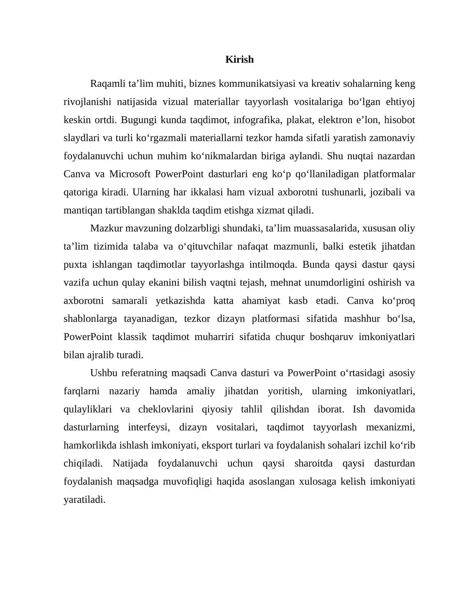 CANVA DASTURI VA POWERPOINT O‘RTASIDAGI FARQLAR 3