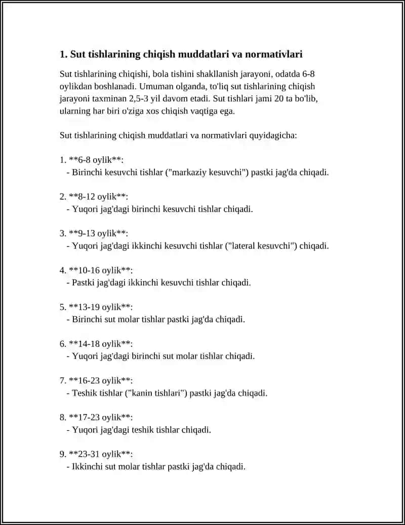 Sut Tishlarining Chiqishu 3