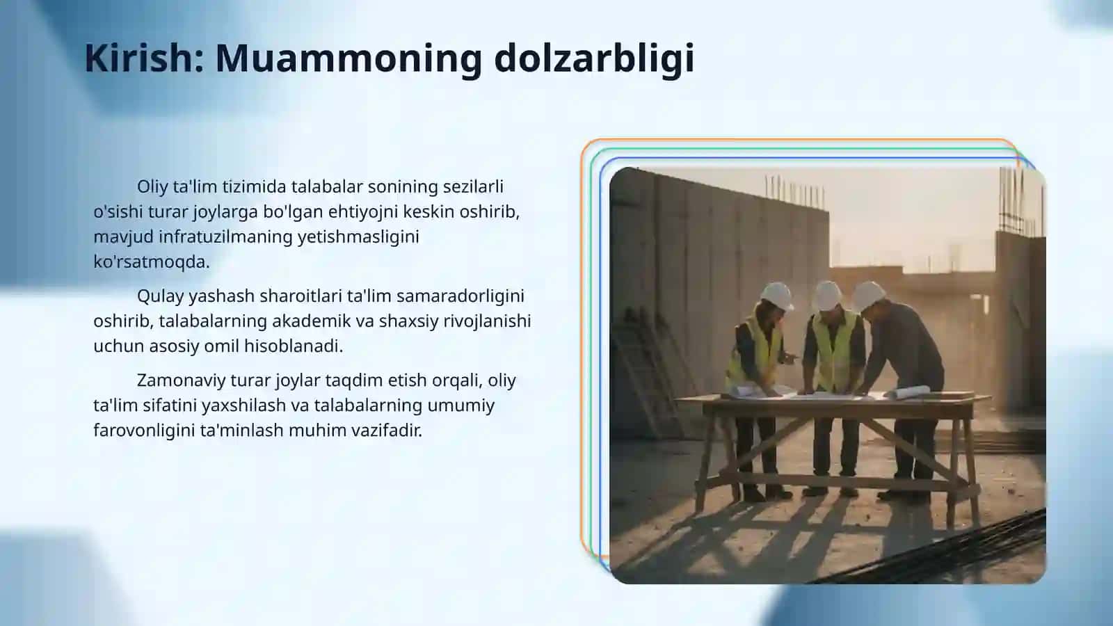 Qariyb 100 ming o'rinli talabalar turar joylarini barpo etish 3