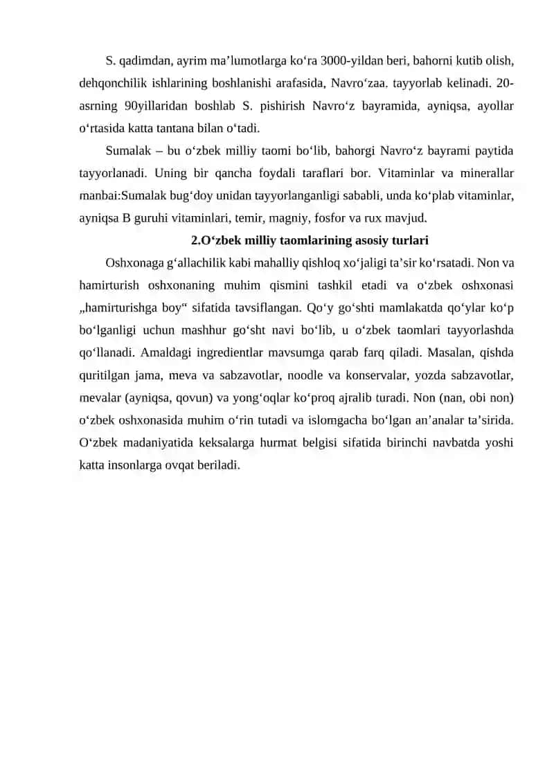 O'ZBEKISTON MILLIY TAOMLARI 3