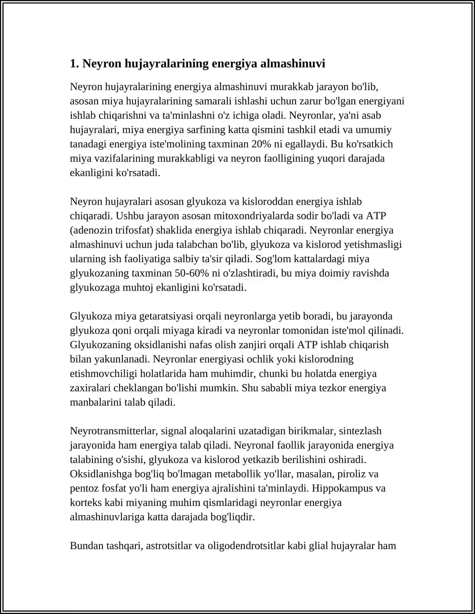 NERV HUJAYRALARIDA METABOLIZM JARAYONLARI 3