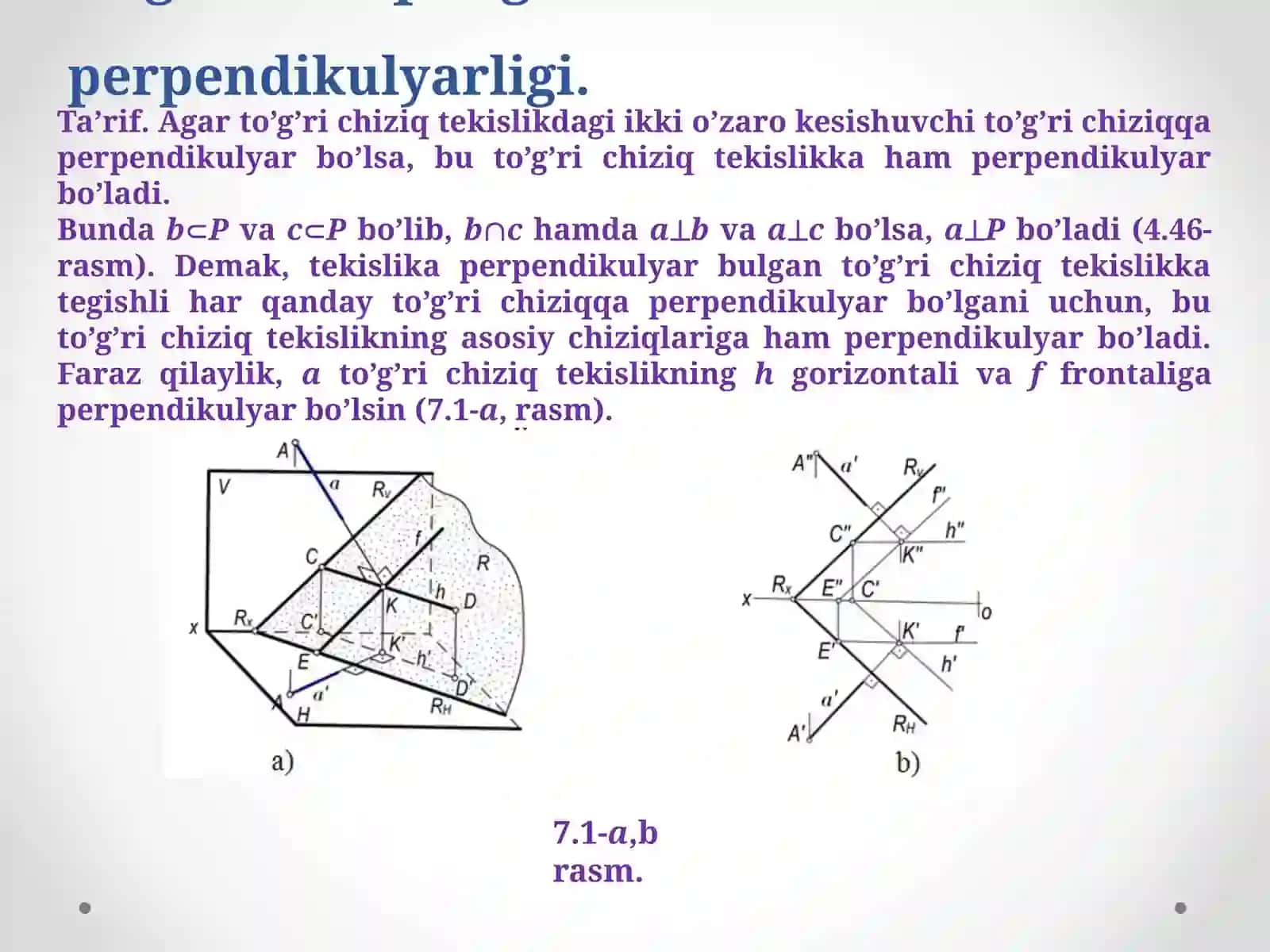 To’g’ri chiziqning tekislikka perpendikulyarligi 3