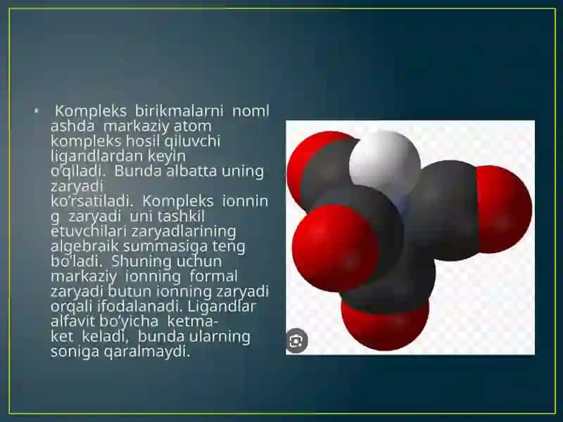 Kompleks birikmalar. Ichki kompleks birikmalar 3