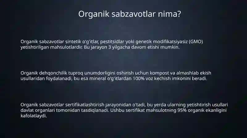 Organik sabzavotlar 3