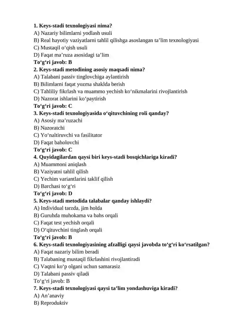 Keys-stadi (Case Study) Texnologiyasi 3