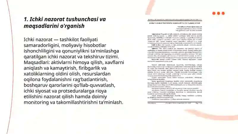 Ichki nazorat tizimini organish 3
