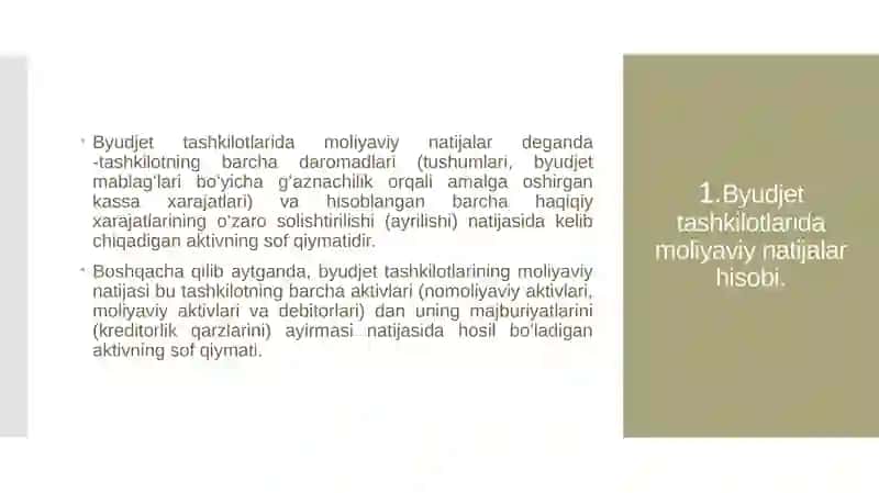 Byudjet tashkilotlarida jamg'arib boriluvchi moliyaviy natijalari hisobi 3