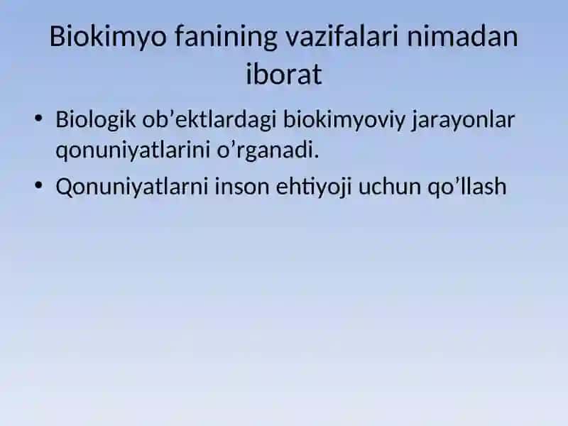 Biokimyo fanining predmeti, rivojlanish tarixi 3