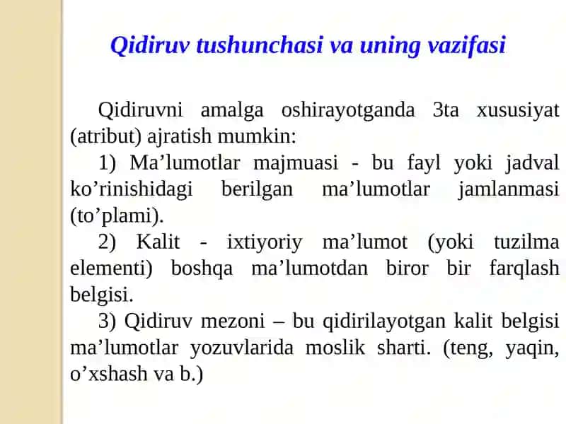 Ma’lumotlarni qidirish usullari 3