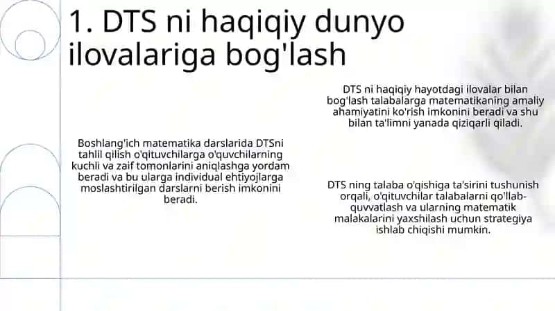 Boshlang’ich sinflarda matematikadan DTS tahlil 3