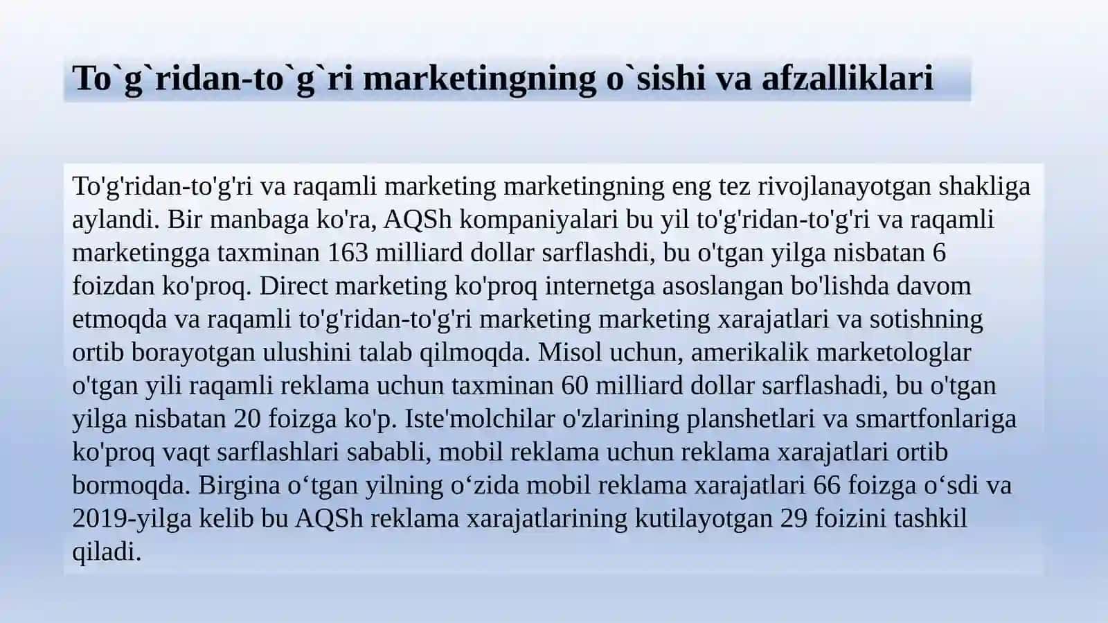 To`g`ridan-to`g`ri va raqamli marketing 3