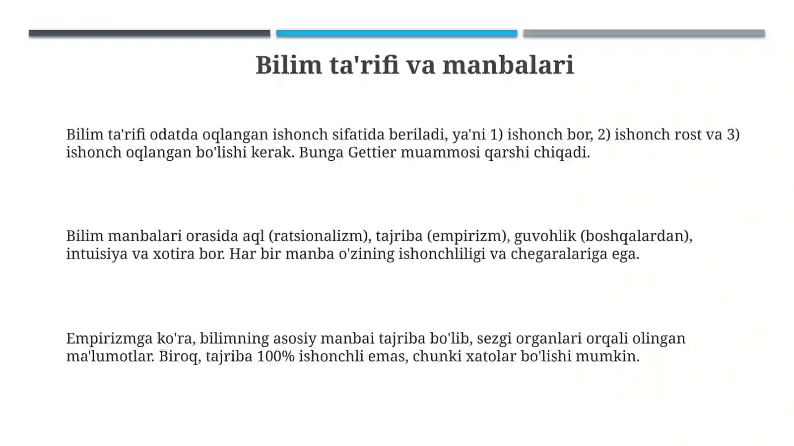 Bilish falsafasi 3