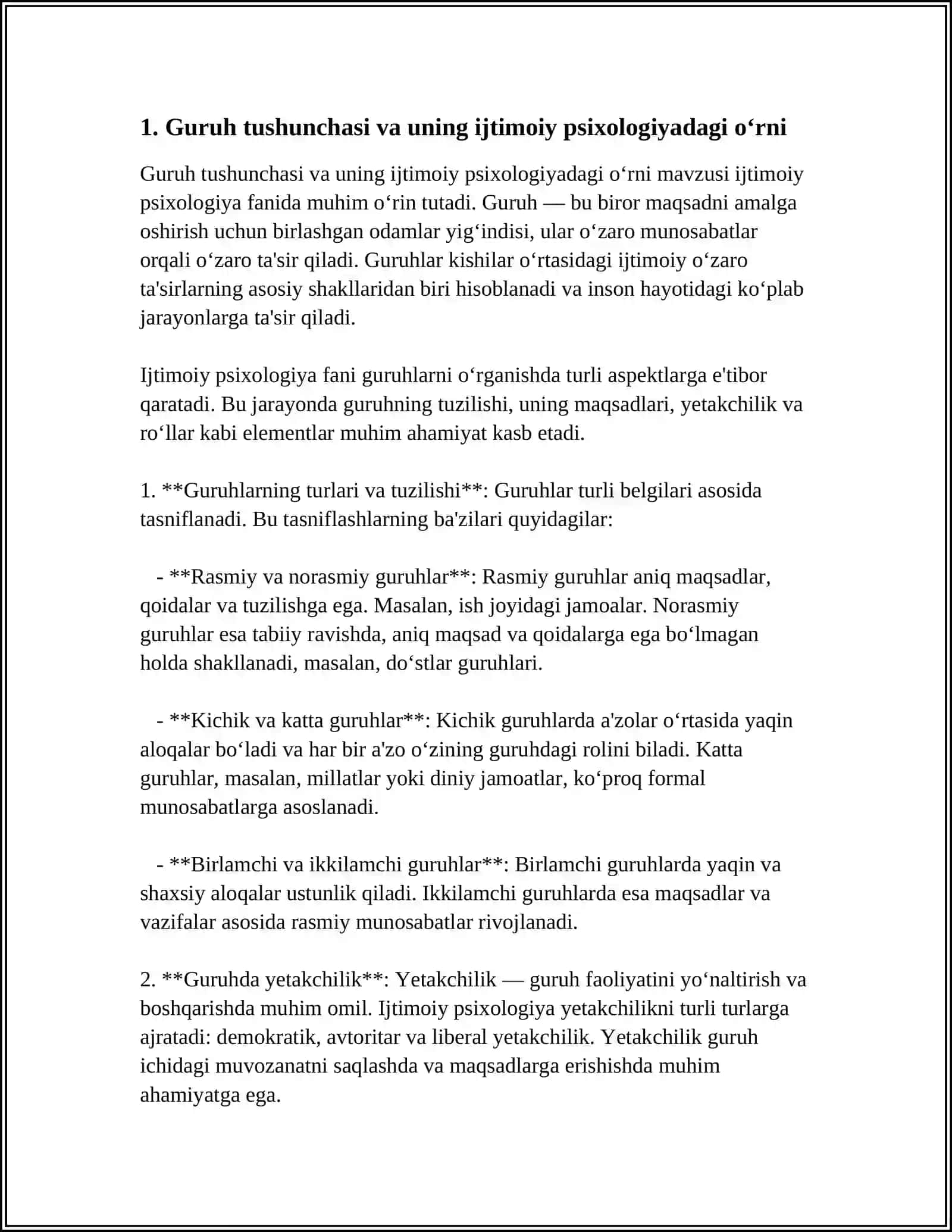 SOTSIAL PSIXOLOGIYADA GURUHLAR MUOMMOSI SLAYD 3