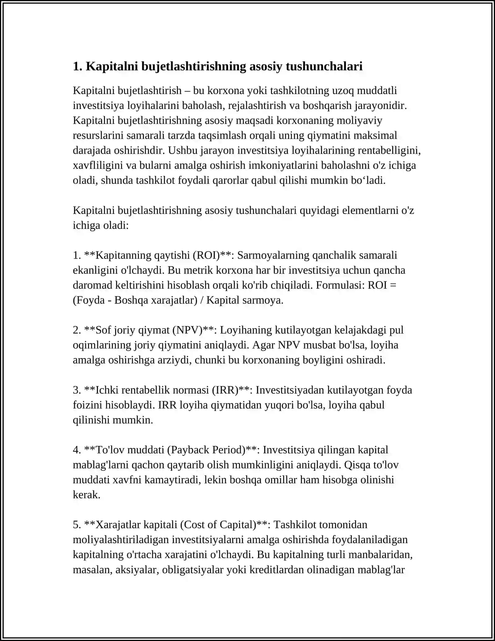 Kapitalni bujetlashtirish 3