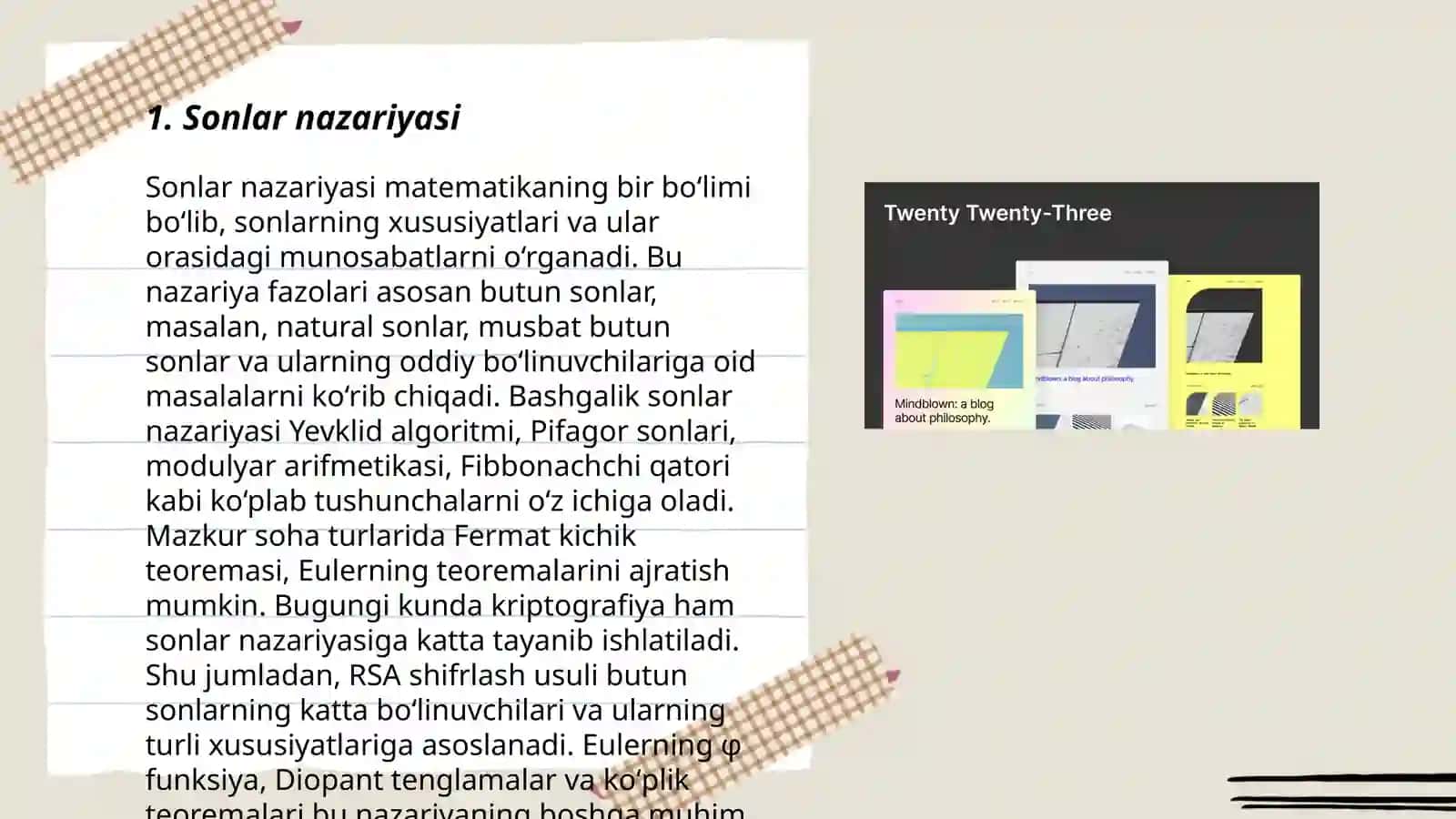 Sonlar nazariyasi 3