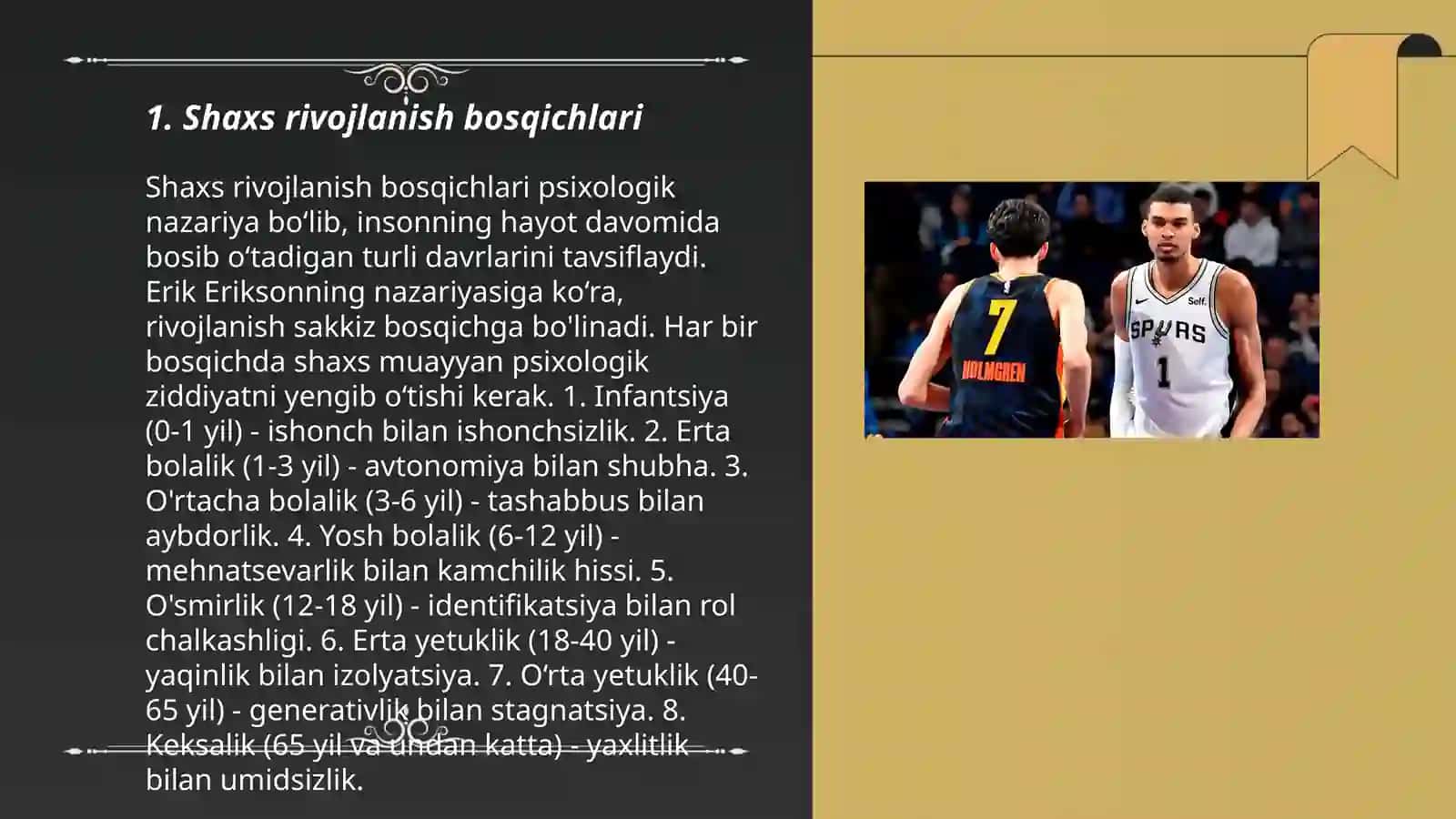 Shaxs rivojlanish bosqichlari 3