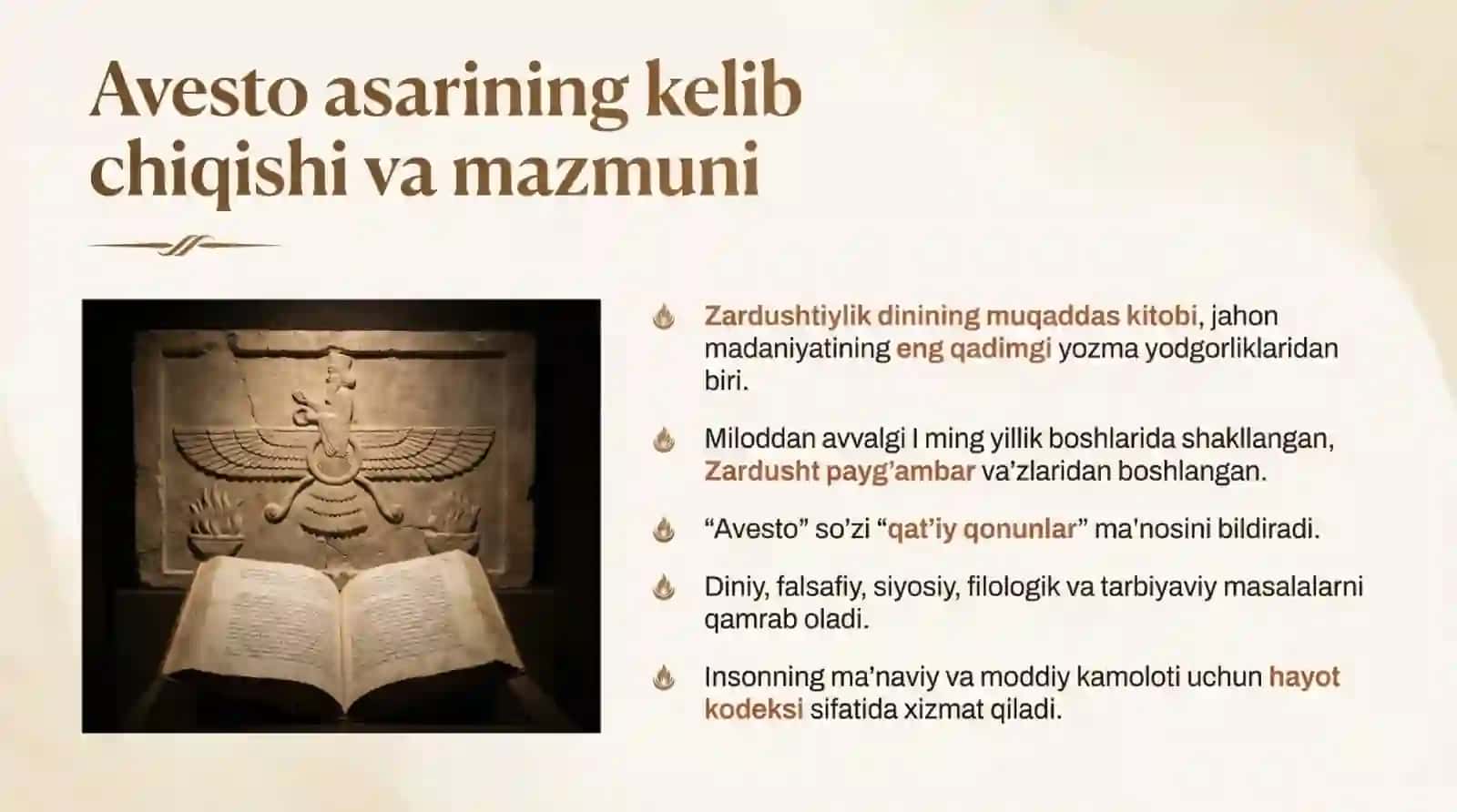 Avestoda eng qadimgi yozma manbalarda taʼlim tarbiyaga oid fikrlar 3