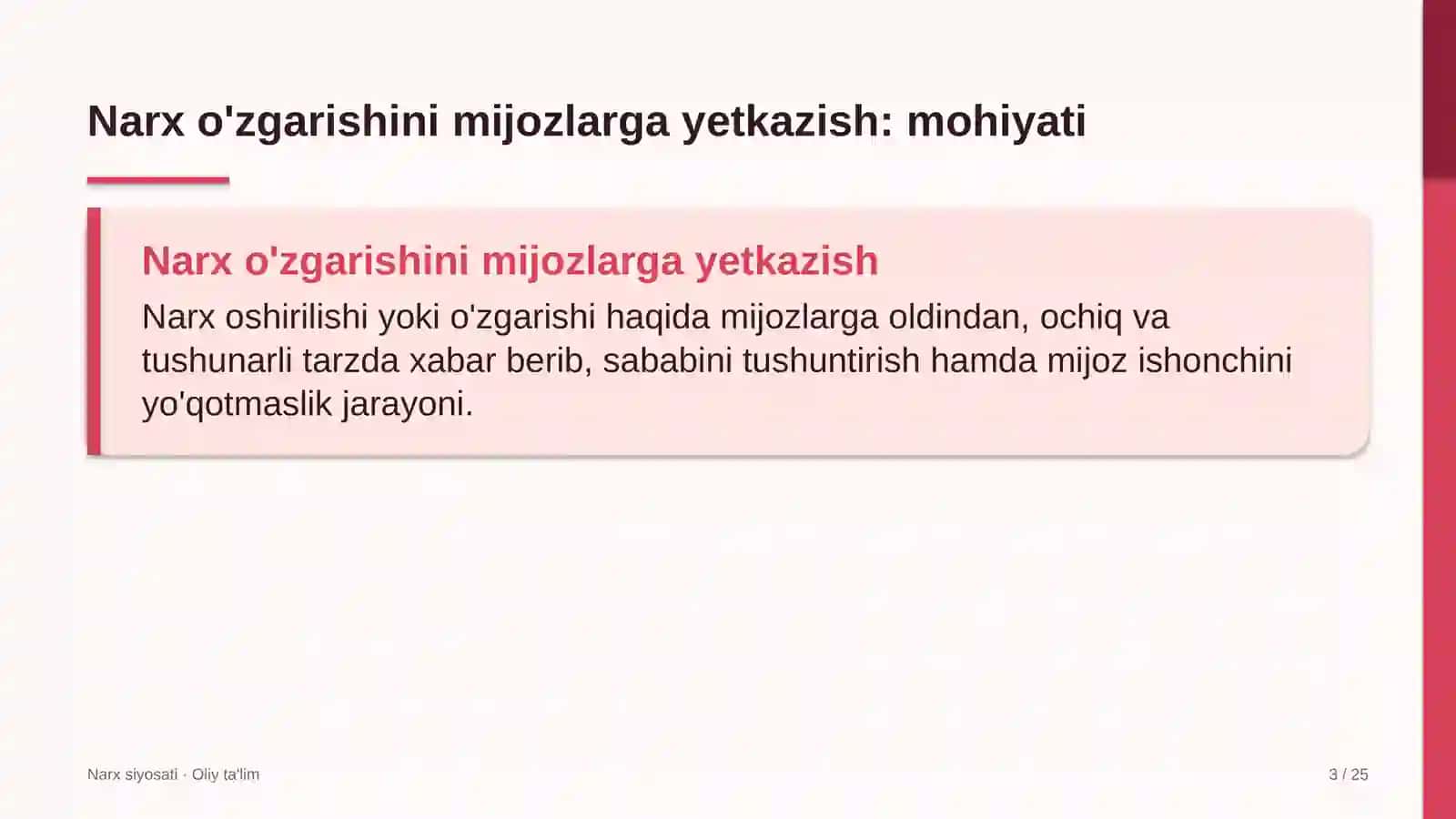 tog' chang'i majmualarida narx o'zgarishini mijozlarga yetkazish 7785 3
