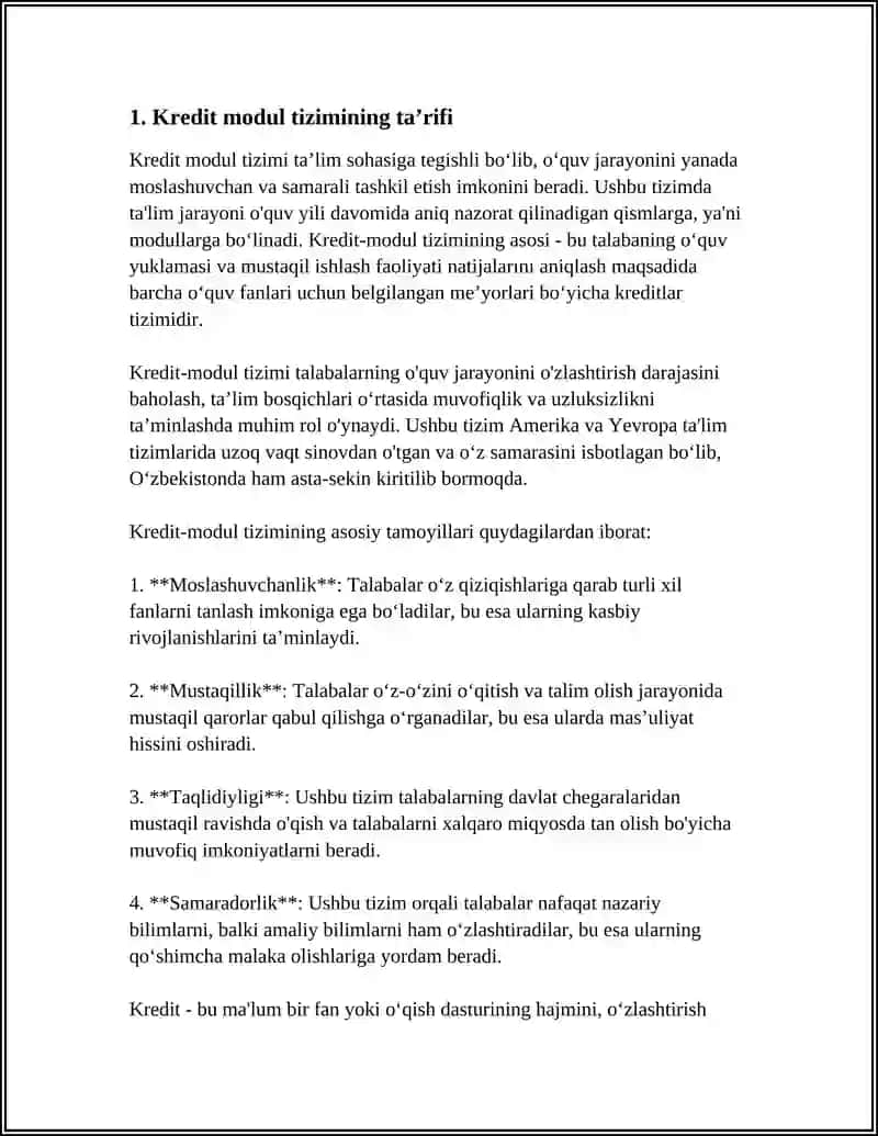 KREDIT MODUL TIZIMI HAQIDA TUSHUNCHA 3