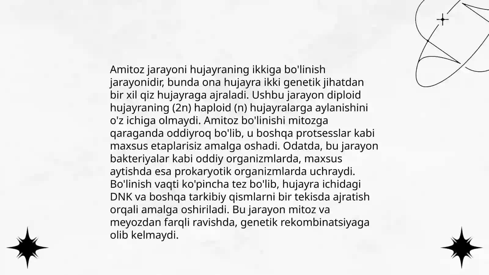 Amitoz, Mitoz va Meyoz Jarayoni 3